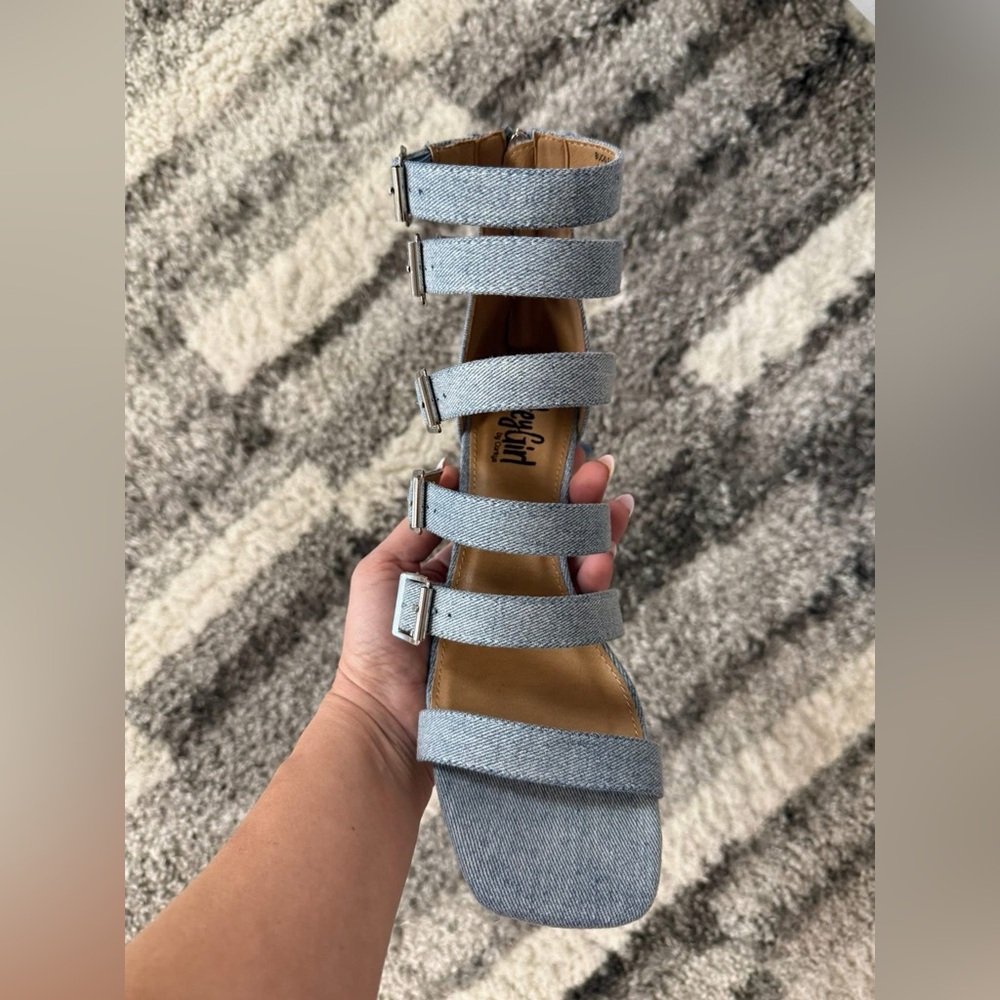 Corkys Gray Strappy Heels